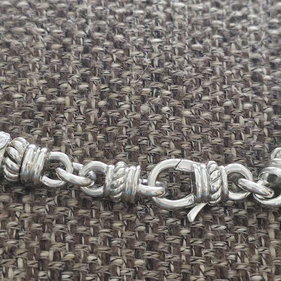 Judith Ripka Sterling Silver Duel Clasp Black Braided Necklace - Picture 2 of 6